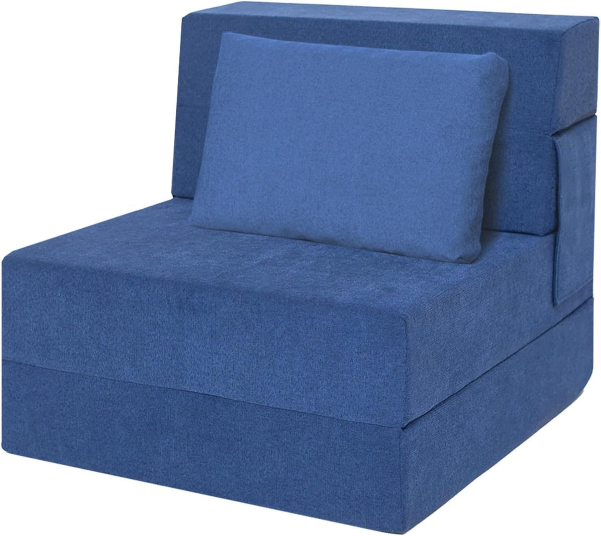 Fauteuil Convertible 1 Place Fauteuil lit Pliant chauffeuse 3-en-1 avec Coussin Dossier et Matelas Intégré pour Accueil d'Invites en Espace Restreint