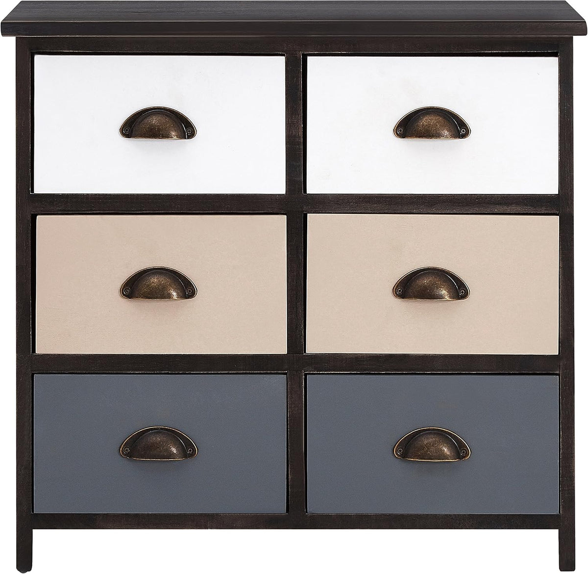 Premier Housewares 2403975 Urban Loft Commode avec 6 Tiroirs Bois de Paulownia Lavis Brun