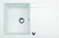 QLS Évier 76 x 44 cm avec égouttoir, siphon réversible, blanc Luna