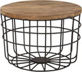 SKLUM Table Basse Ronde en manguier et Acier (Ø62 cm) Ket Noir