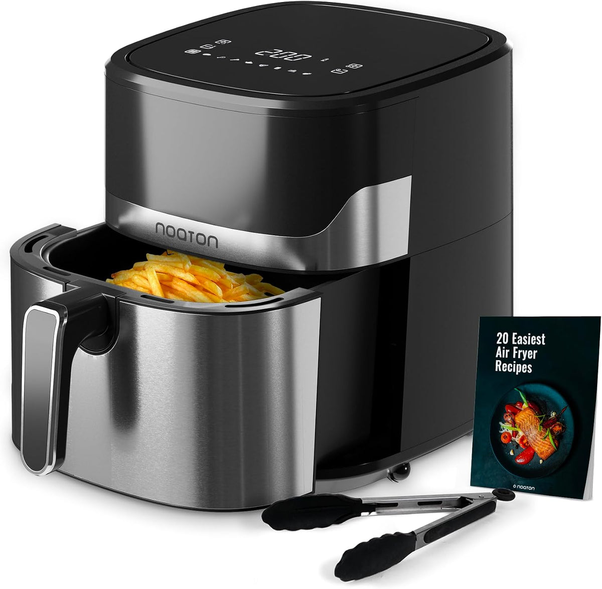 Noaton, Friteuse sans Huile 6,2 L, Air Fryer avec 8 Programmes, Régulation de la Température et du Temps, Commande Tactile, 1600 W
