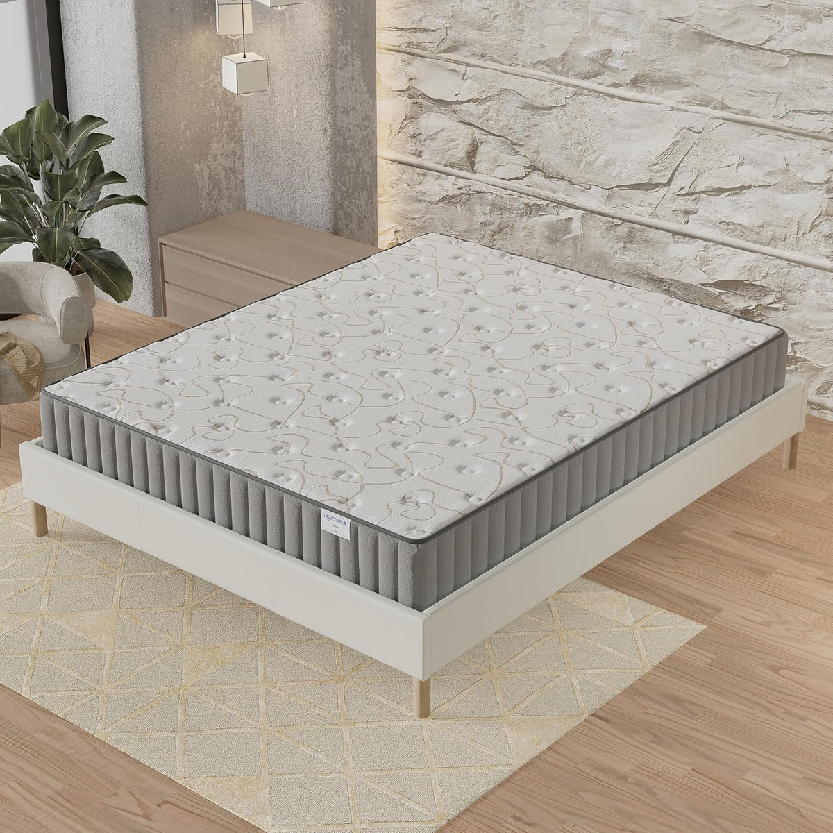 NOVEMBER- Matelas Orionis 90 x 190 cm- Technologie Hybrid: Mousse HDensité + Mousse MÉMOIRE De Forme- Ép 22cm- Soutien Tonique & Enveloppant- Label