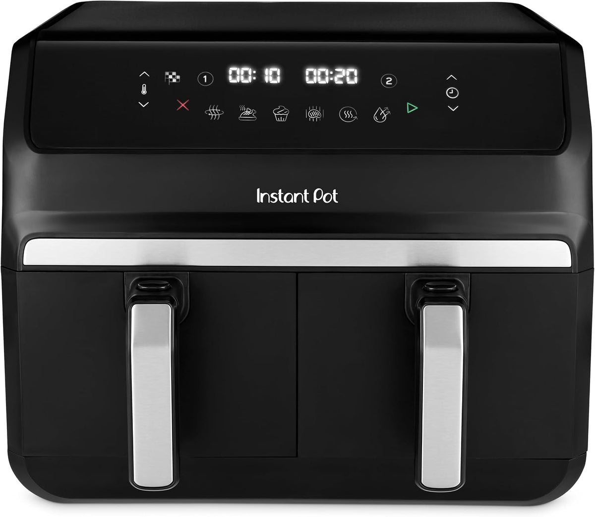 Instant Pot : friteuse à air Vortex Dual noire : grande capacité 8 L, double panier 4 L, 8 en 1 : déshydrateur d'aliments, griller, cuire, rôtir