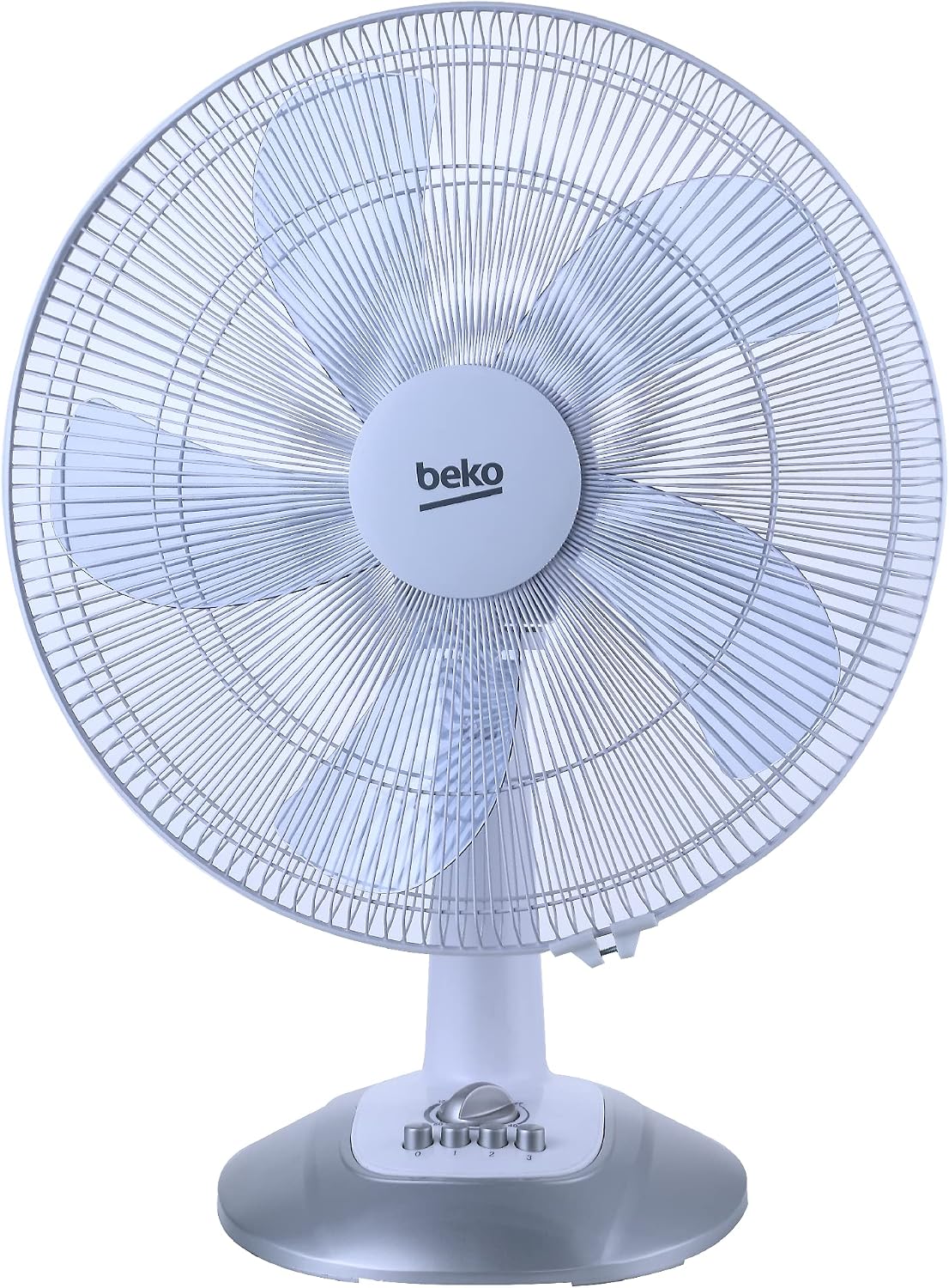Beko - EFT6100W - Ventilateur de table, portable, 55W, 3 vitesses, Oscillation 95°, Angle réglable - Blanc, 29 x 45 x h57,5 cm