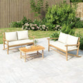 Solivagant Banc de Jardin avec Coussins Blanc crème Bambou, (15.6 KG)