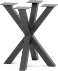 HOLZBRINK Pied de Table Spider (Mikado), Pieds de Table massifs en métal Noir pour Table Basse, Table à Manger, Bureau, Table de conférence