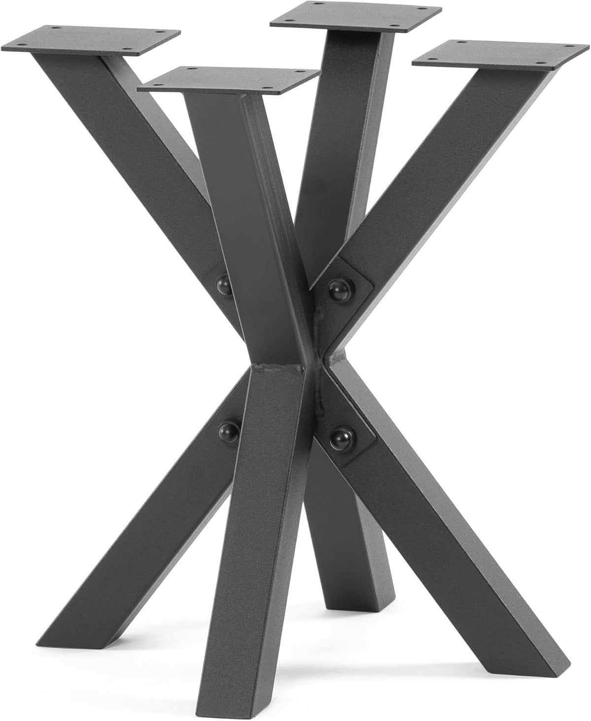 HOLZBRINK Pied de Table Spider (Mikado), Pieds de Table massifs en métal Noir pour Table Basse, Table à Manger, Bureau, Table de conférence