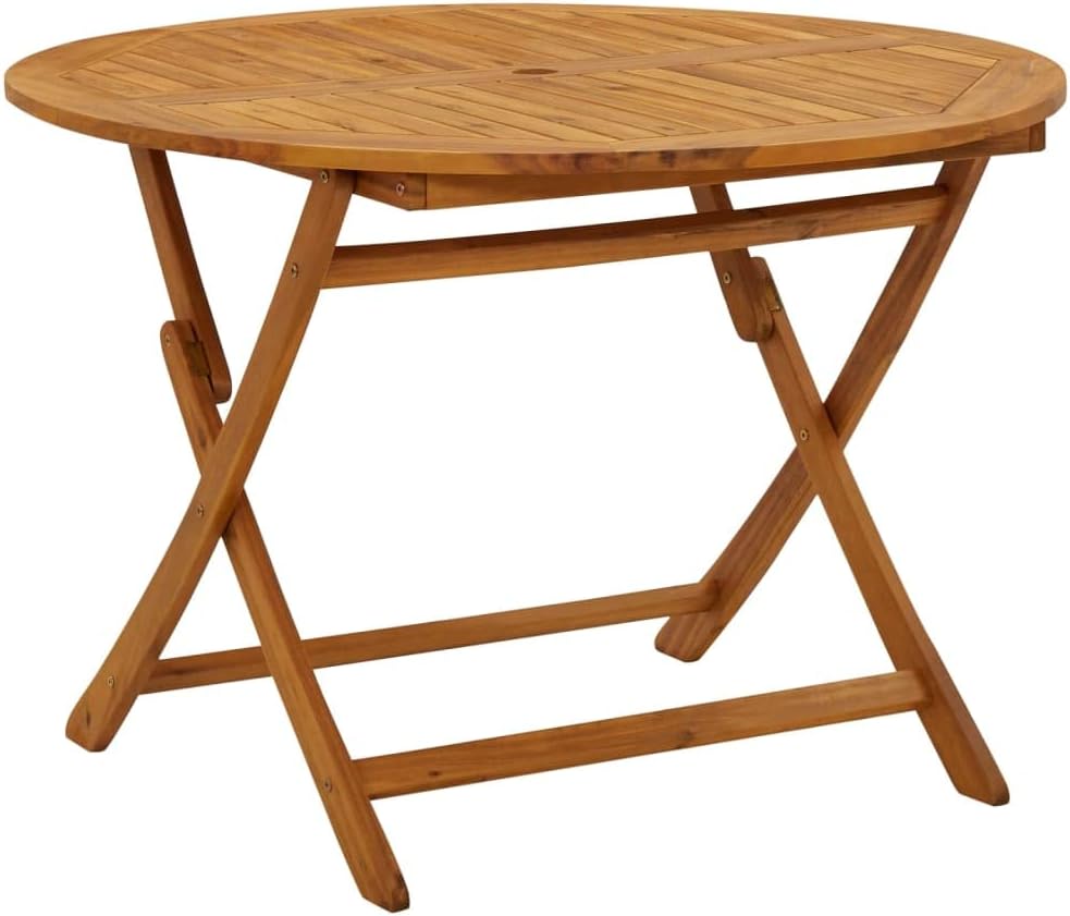 vidaXL Table pliable de jardin 110 cm Bois d acacia massif