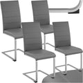 tectake Lot de 4 Chaises de Salle à Manger Moderne Chaise Ergonomique Rembourrée Confortable Chaise Design en Cuir synthétique Meuble Salon avec Pieds