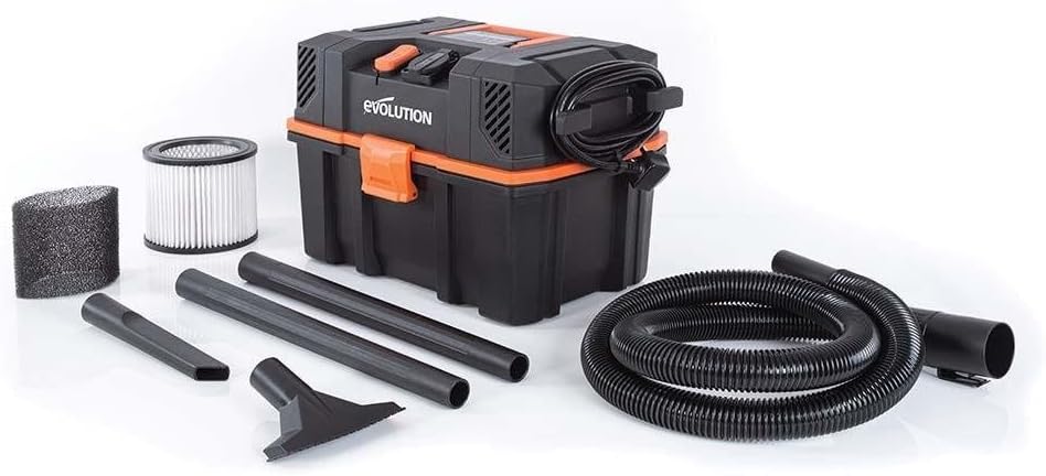Evolution Power Tools Aspirateur Eau Et Poussière, Portable Et Léger, Idéal Pour Aspirer La Poussière De Scie Dans Les Ateliers