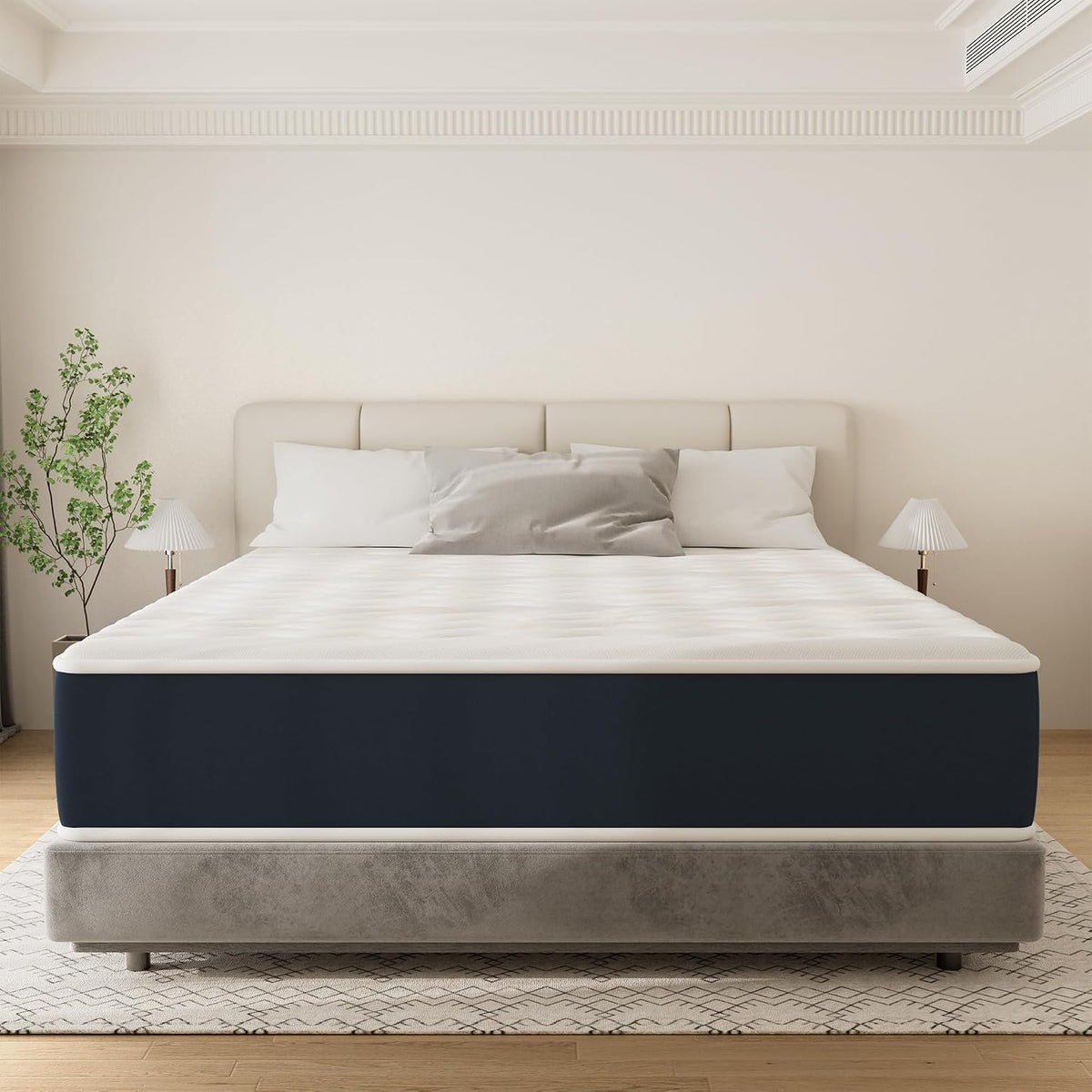 Stanew Matelas 160x200, Mousse 32 cm et Matelas Mousse à Mémoire de Forme, Parfait Soutien Haute Resil, Respirant,7 Zones, Réversible à Deux Faces