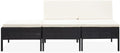 Solivagant Salon de Jardin 3 pcs avec Coussins Résine tressée Noir, (19 KG)-8956