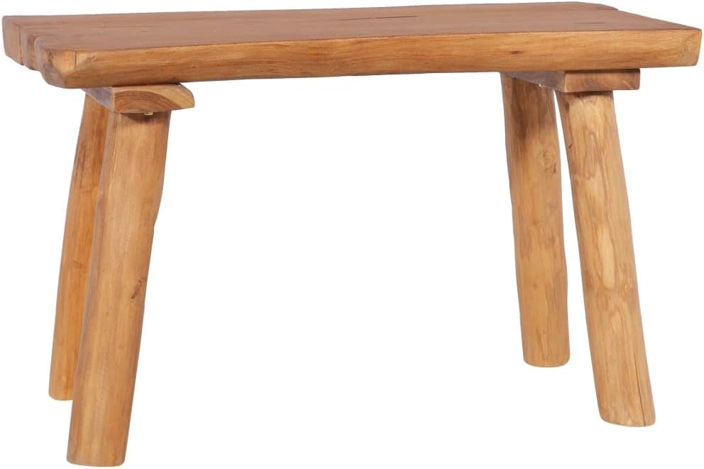 Banc de jardin en bois massif de teck 80 cm Banc pour personnes en bois, pour vestiaires, jardin et terrasse, décoration même extérieur