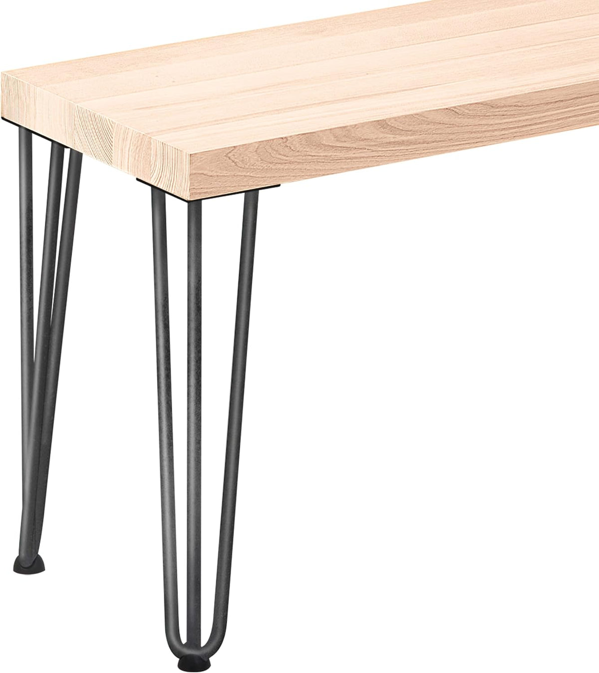 LAMO Manufaktur Banc de Salle à Manger 30x120x47 cm (l x L x h), Pied en métal modèle Creative Acier Brut/Assise en Bois Brut, LSB-01-A-001-120-0000Cr