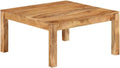 Table basse en bois massif d'acacia - 80 x 80 x 40 cm - Style maison de campagne - Meuble robuste en bois tropical avec veinure unique - Polyvalent