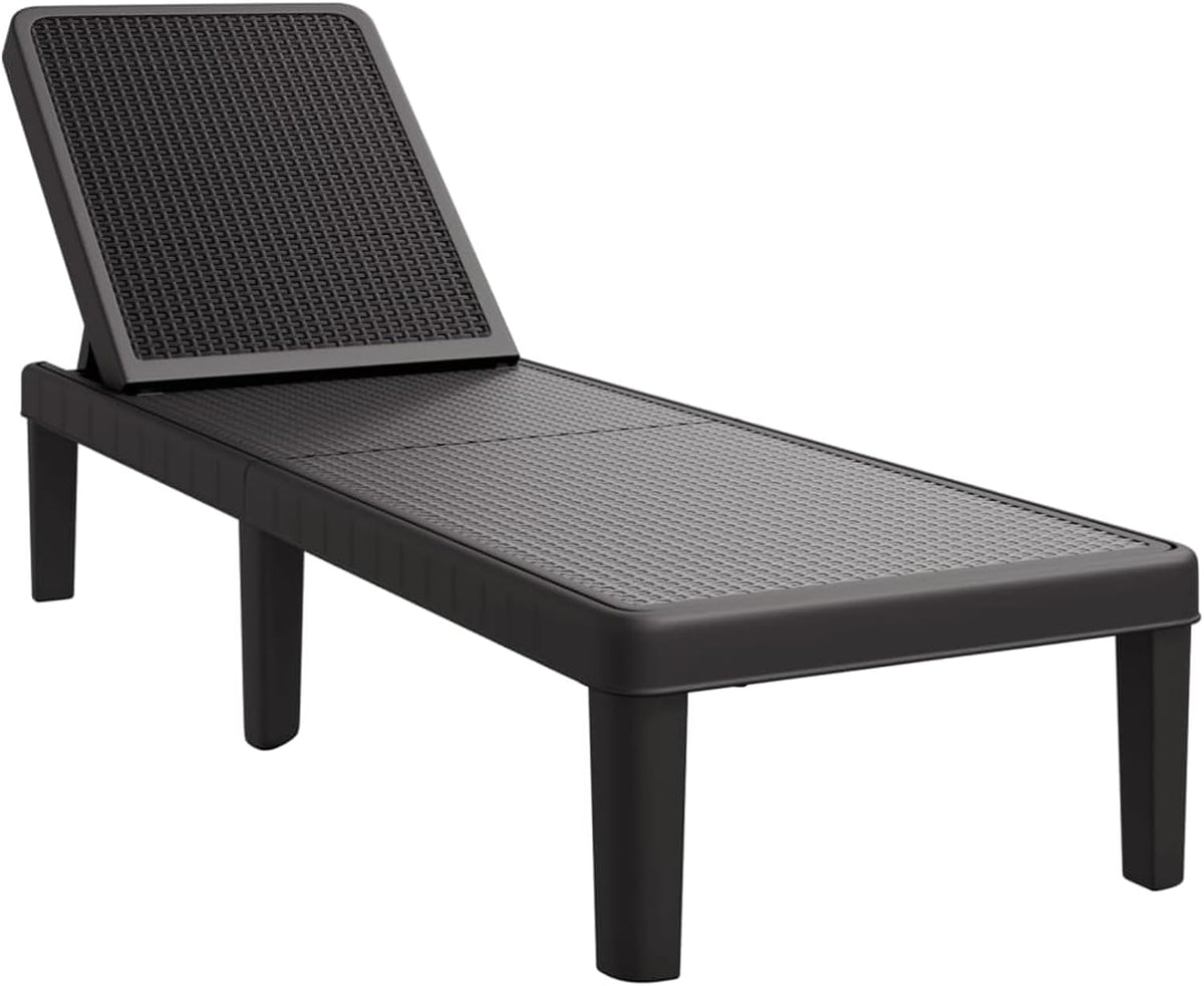ATOMSTACK MAKER HOMELEN Chaise longue réglable sur 4 positions en polypropylène résistant aux UV jusqu'à 160 kg Noir 155,5 x 57 x 28 cm pour jardin