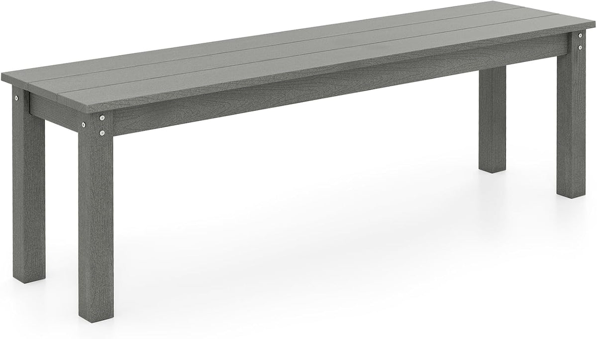 COSTWAY Banc Exterieur Jardin pour 2-3 Personnes, Banc de Jardin en HDPE, Surface en Grain de Bois, Barres en Métal