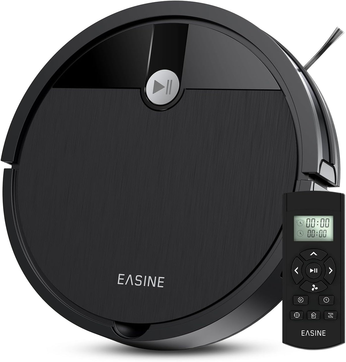 E3 Aspirateur Robot Ultra-Fin, Grande Bouche Anti-Emmêlement Poils, Idéal poils (anti-nœuds). Fin (7,6cm), 120min & recharge auto. Télécommande