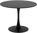 Atmosphera - Table à Manger Ronde Elias Noire, Plateau Effet Chêne Texturé, 4 Personnes, D 102 cm - pour Salle à Manger, Cuisine