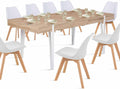 IDMarket - Table à Manger Extensible Rectangle Austria 6-10 Personnes Bois Pied épingle Blanc 160-200 cm